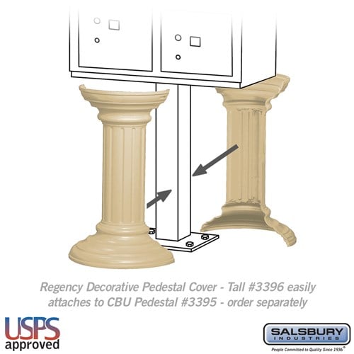 Regency Decorative Pedestal Cover - Tall - Sandstone