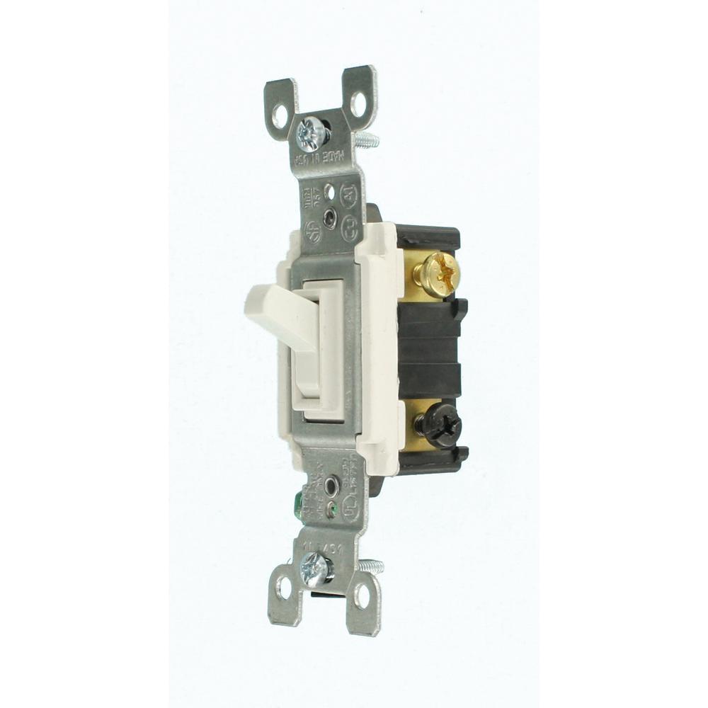 15 Amp 3-Way Toggle Switch, White - Super Arbor