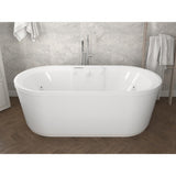 Pearl 5.6 ft. Center Drain Whirlpool and Air Bath Tub in White - Super Arbor