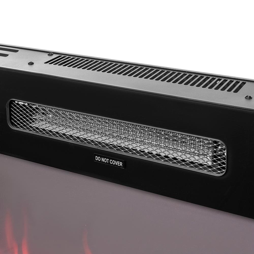 40 in. 5,100 BTU Recessed In-Wall Electric Heater Smokeless Fireplace with 3-Changeable Flame Color and Remote Control - Super Arbor