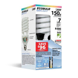 150-Watt Equivalent T4 Spiral Non-Dimmable E26 Base Compact Fluorescent CFL Light Bulb, Daylight 6500K - Super Arbor