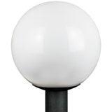 12 in. Outdoor Globe Post 1-Light White Polycarbonate Globe Post Top Lantern