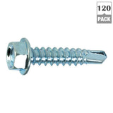 #14 x 2-1/2 in. External Hex-Washer Head Drill-Point Screw (120-Pack)