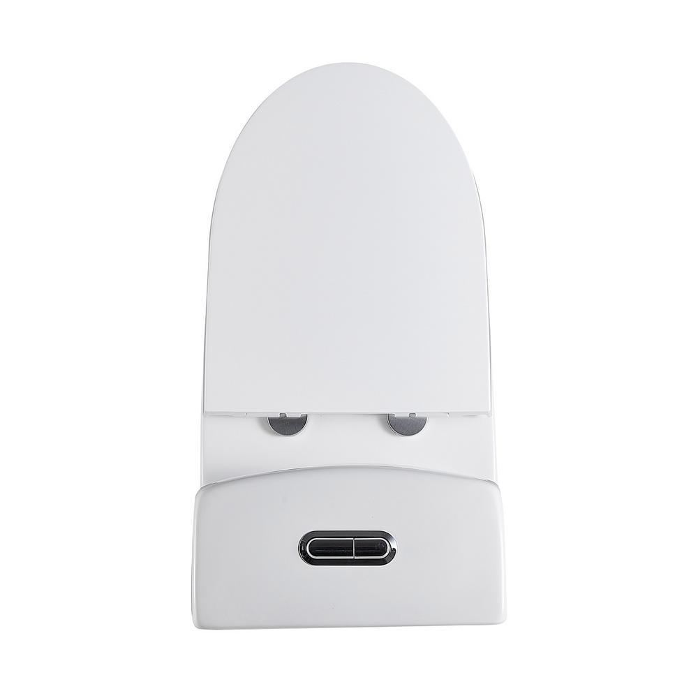 0.8 GPF/1.28 GPF Dual Square Shape Flush Elongated Toilet Square Only in White
