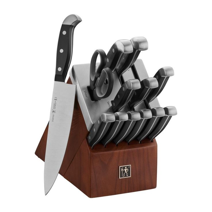 Solution 18-Piece Stainless Steel Knife Set with Block