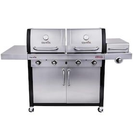 Char-Broil Commercial Stainless/Black 4 Liquid Propane and Natural Gas infrared Gas Grill with 1 Side Burner