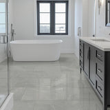 Madison Celeste 12 in. x 24 in. Polished Porcelain Stone Look Floor and Wall Tile (16 sq. ft./Case)