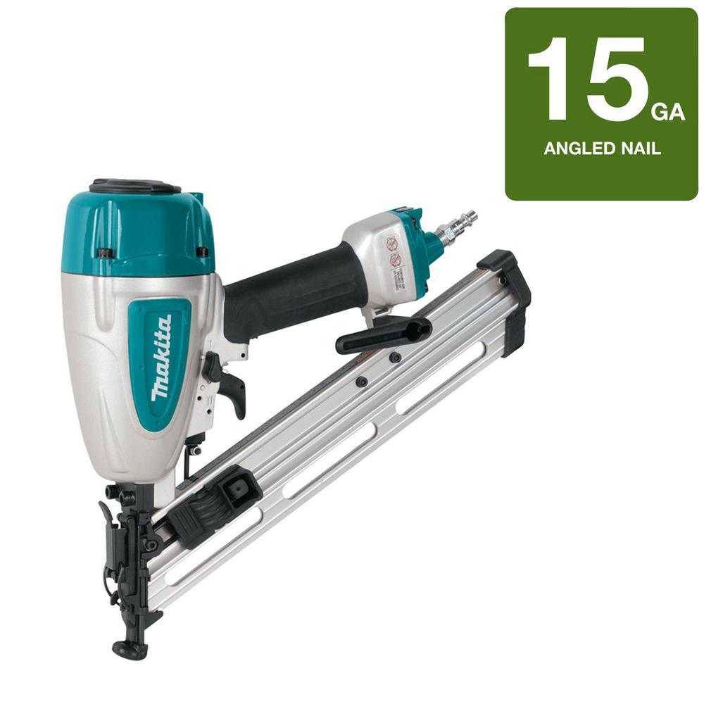 Pneumatic 15-Gauge, 2-1/2 in. Angled Finish Nailer - Super Arbor