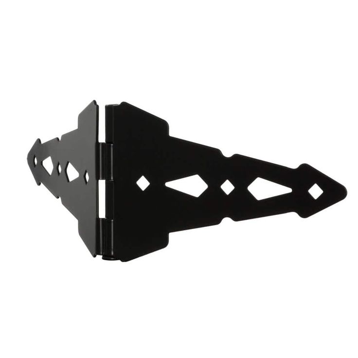 Everbilt 8 in. x 5-1/2 in. Black Decorative Strap Hinge (2-Pack)