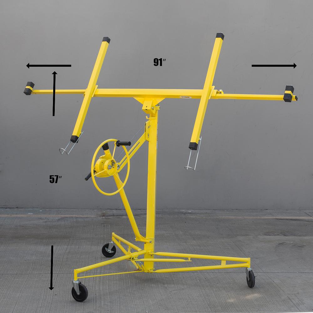 Professional 150 lbs. Drywall and Panel Lifter Rolling Hoist with Caster Wheels - Super Arbor