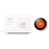 Nest Hub Chalk + Nest Learning Thermostat 3rd Gen in White - Super Arbor