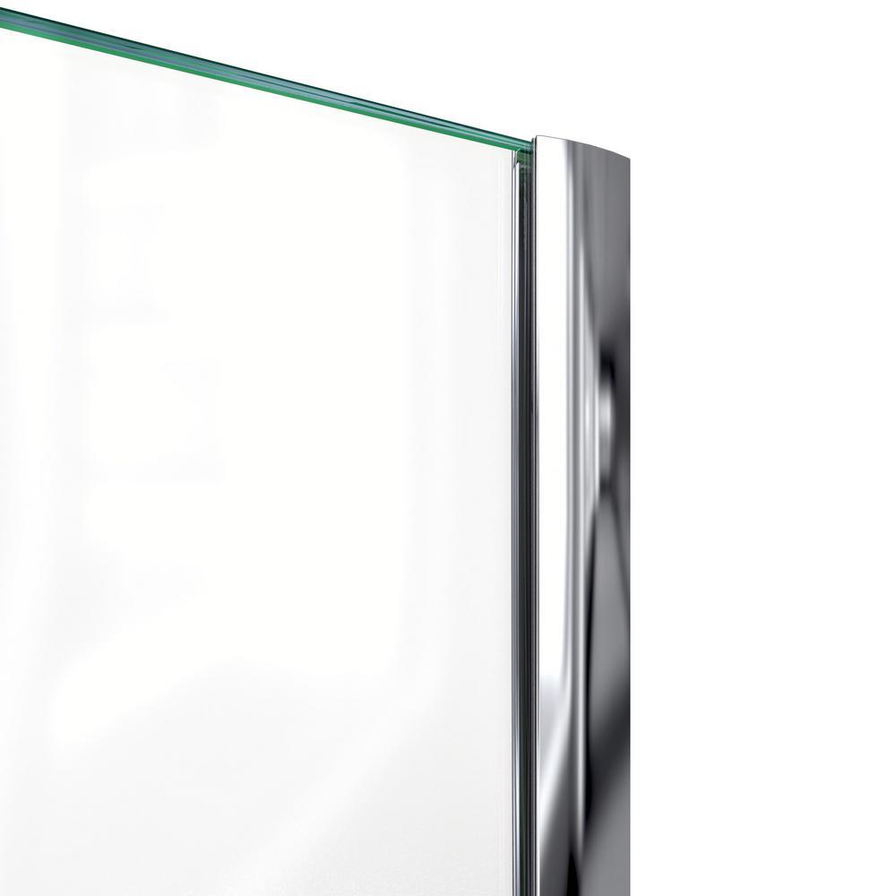 Prism 40-1/8 in. x 40-1/8 in. x 72 in. Semi-Frameless Neo-Angle Pivot Shower Enclosure in Brushed Nickel - Super Arbor