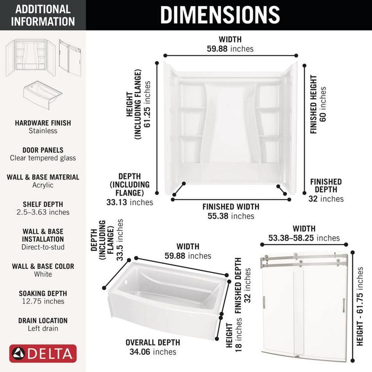 Classic 500 Curve 32 in. x 60 in. x 60 in. Rectangular Tub/Shower Combo Unit in White
