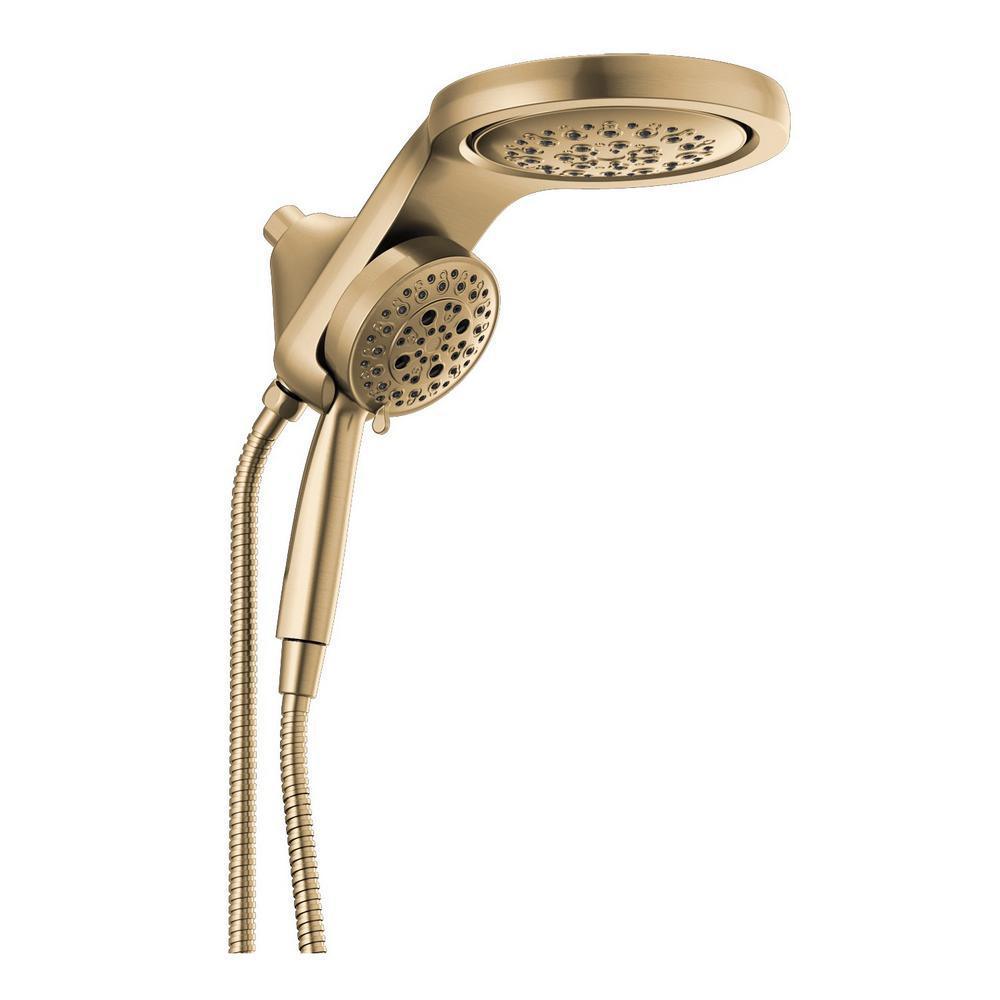 HydroRain Two-in-One 5-Spray 6 in. Dual Wall Mount Fixed and Handheld H2Okinetic Shower Head in Venetian Bronze - Super Arbor