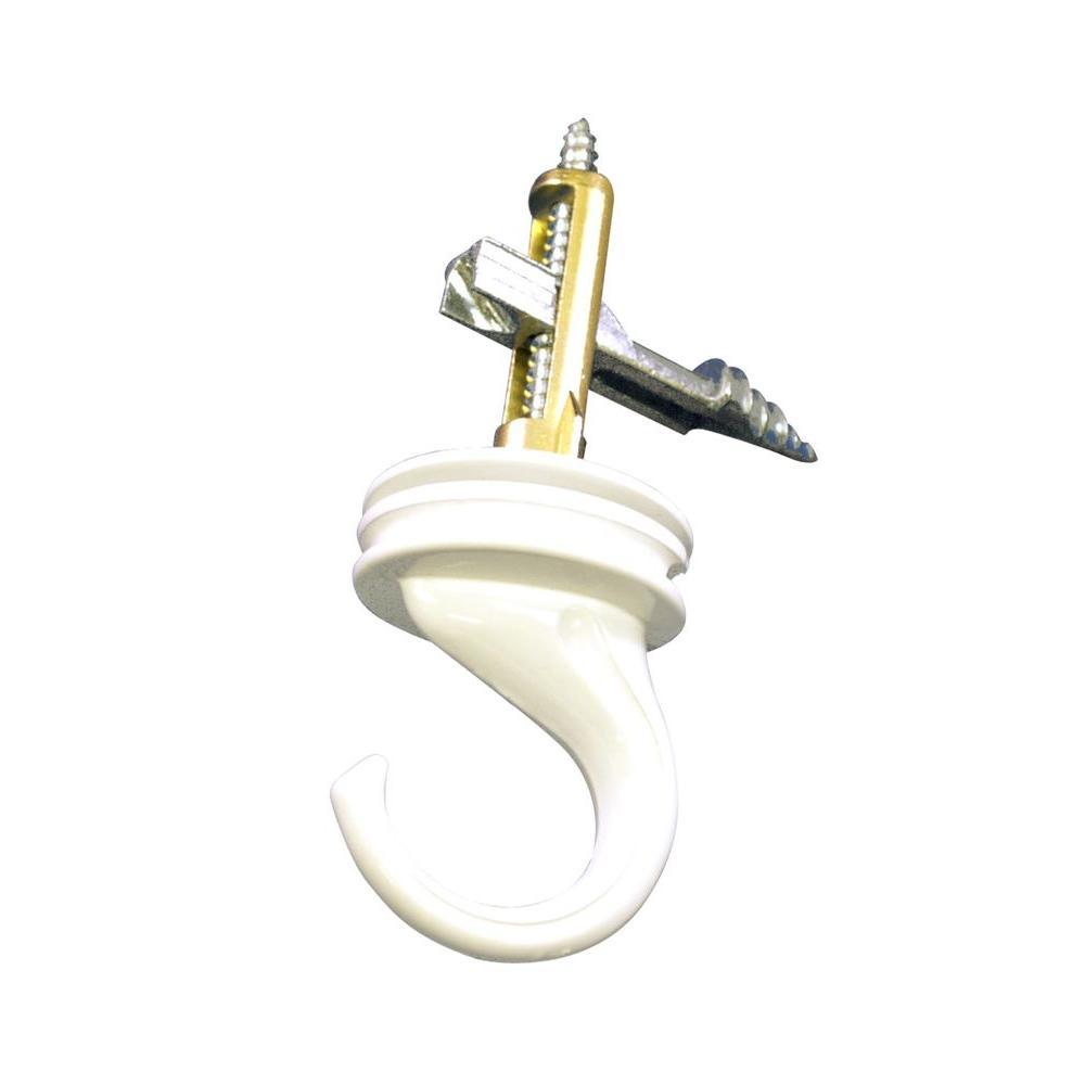 90 lb. White Steel Ceiling Swivel Driller Hook - Super Arbor
