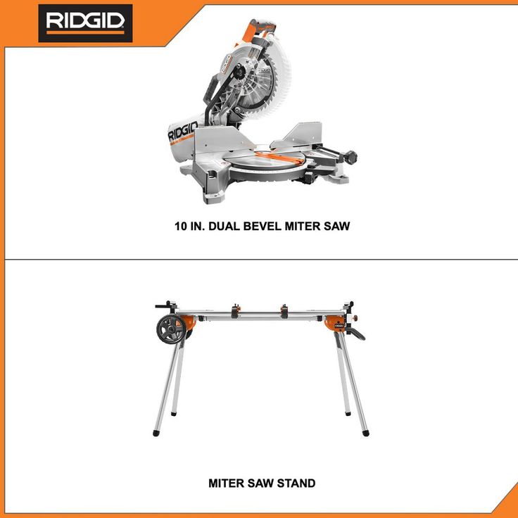 15 Amp 10 in. Dual Miter Saw with LED Cut Line Indicator and Professional Compact Miter Saw Stand
