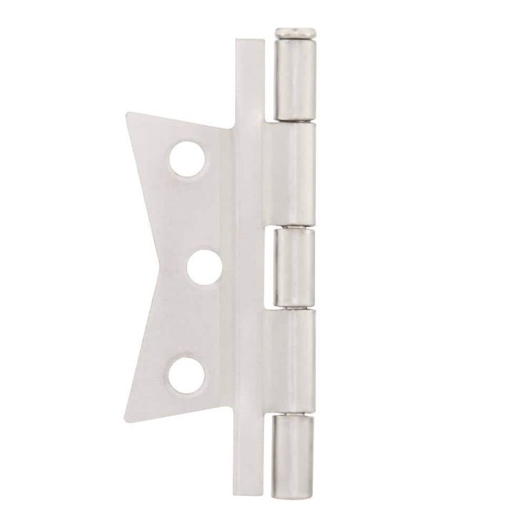 3 in. Satin Nickel Non-Mortise Hinges (2-Pack)