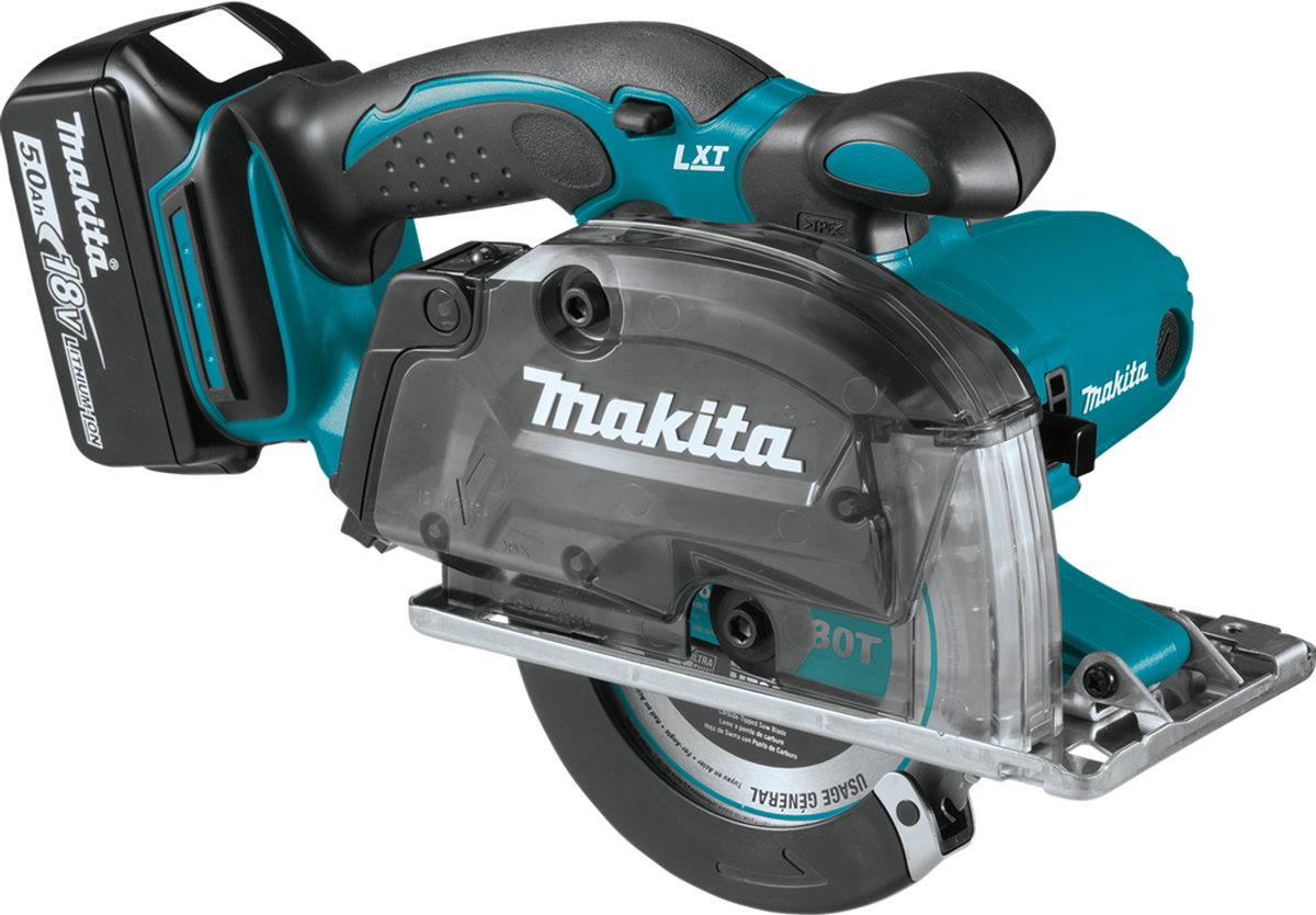 Makita 18V LXT 5-3/8 in. Cordless Metal Cutting Saw Kit (5.0Ah) with Electric Brake and Chip Collector