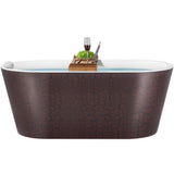67 in. Acrylic Double Ended Flatbottom Non-Whirlpool Bathtub in Reddish Brown - Super Arbor