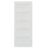 36 in. x 96 in. Shaker 5-Panel Primed Solid Hybrid Core MDF Interior Door Slab - Super Arbor