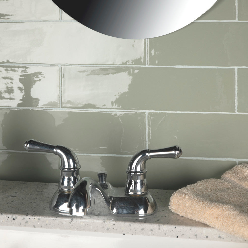 Merola Tile Chester Sage 3 in. x 12 in. Ceramic Wall Subway Tile (5.93 sq. ft. / Case)