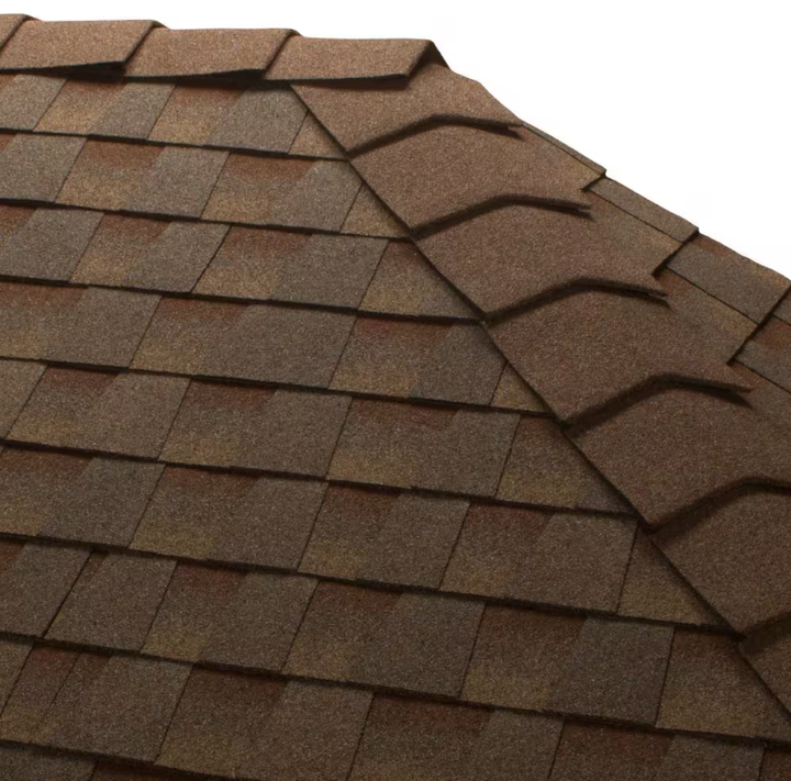 TimberCrest 10 in. width Copper Canyon Bullnose Hip and Ridge Cap Shingles (20 linear feet per Box) (30-pieces)