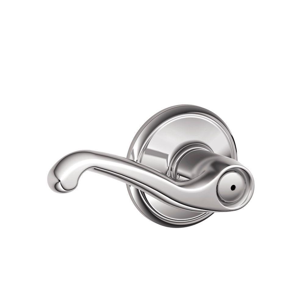 Flair Satin Nickel Privacy Bed/Bath Door Lever - Super Arbor
