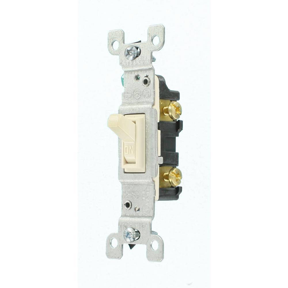 15 Amp Single-Pole Toggle Switch, Light Almond (10-Pack) - Super Arbor