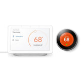 Nest Hub Chalk + Nest Learning Thermostat 3rd Gen in White - Super Arbor