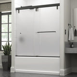 Portman 60 x 59-1/4 in. Frameless Mod Soft-Close Sliding Bathtub Door in Chrome with 3/8 in. (10mm) Clear Glass - Super Arbor