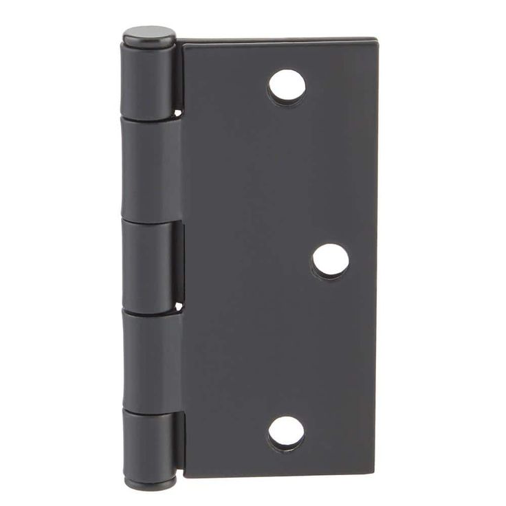 3-1/2 in. Matte Black Square Corner Smooth Action Hinge (3-Pack)