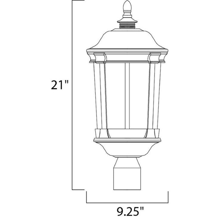 Dover 9.25 in. Wide 1-Light Outdoor Bronze Integrated LED Post Light