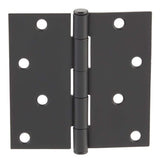 4 in. Square Corner Matte Black Door Hinge (24-Pack)