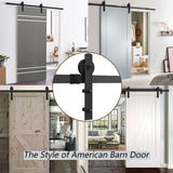 8 ft./96 in. Black Sliding Barn Door Track and Hardware Kit with I-Shape Hanger For Single Door - Super Arbor
