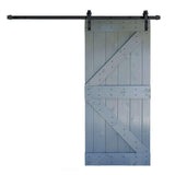 36 in x 84 in K Series DIY Dark Walnut Finished Knotty Pine Wood Sliding Barn Door Slab with Hardware Kit - Super Arbor