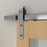 Soft Closed Hook Strap Satin Nickel Rolling Barn Door Hardware Kit with 2-3/4 in. Wheel - Super Arbor