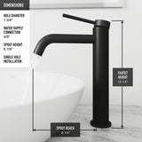 VIGO Onyx Vessel Sink in Gray with Faucet in Matte Black