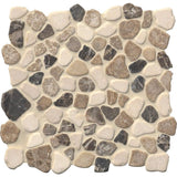MSI Mix Marble Pebbles 11.42 in. x 11.42 in. x 10mm Textured Marble Mesh-Mounted Mosaic Tile (9.1 sq. ft. / case)