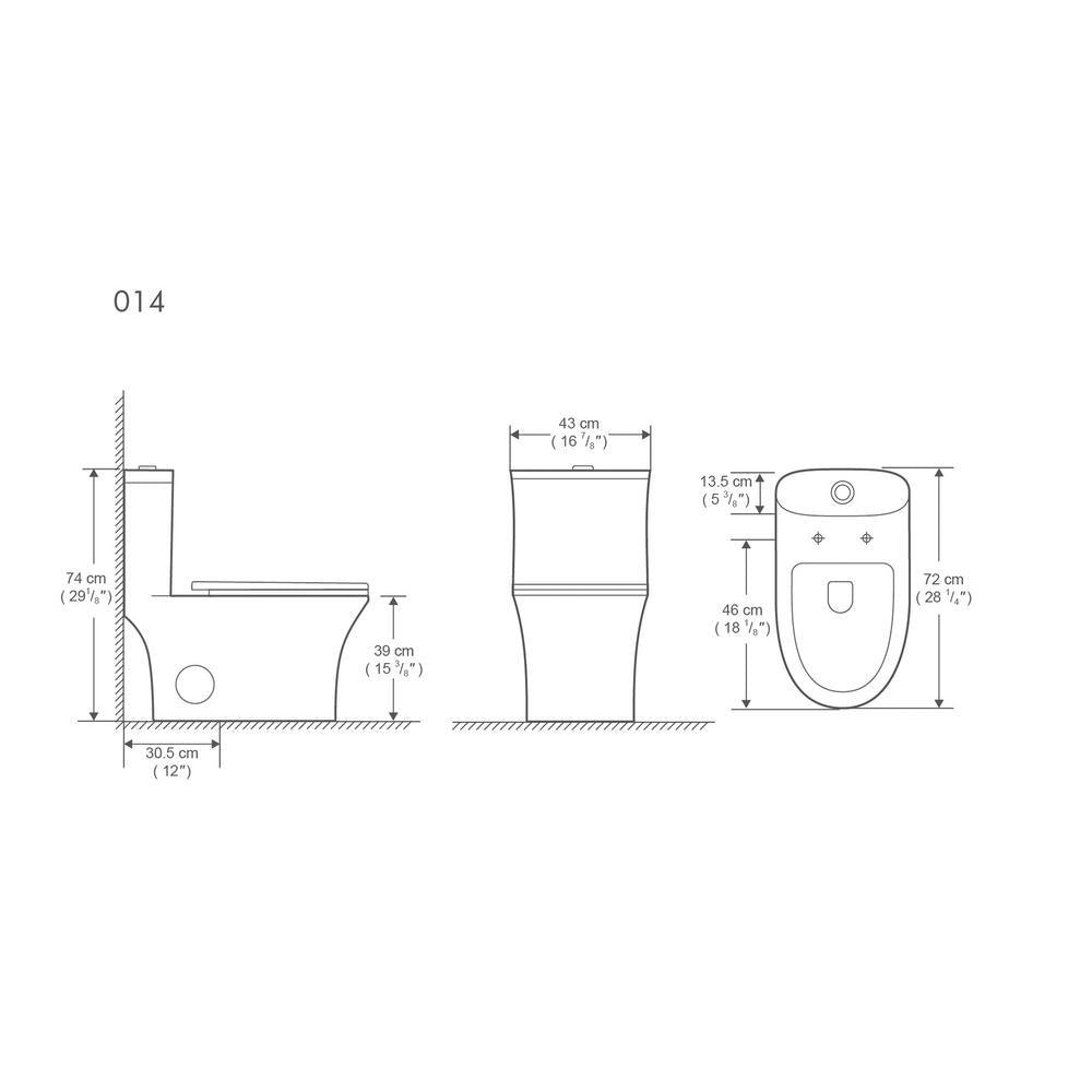 Dual-Flush 1.1 GPF/1.6 GPF Elongated One-Piece Toilet in White Soft Closing Seat High-Efficiency Water Sense - Super Arbor