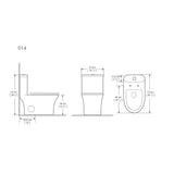12 in. Rough-In 1-piece 1.1/ 1.6 GPF Dual Flush Elongated Siphonic Jet Toilet in White, Seat Included - Super Arbor