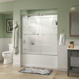 Crestfield 60 x 58-3/4 in. Frameless Contemporary Sliding Bathtub Door in Bronze with Clear Glass - Super Arbor