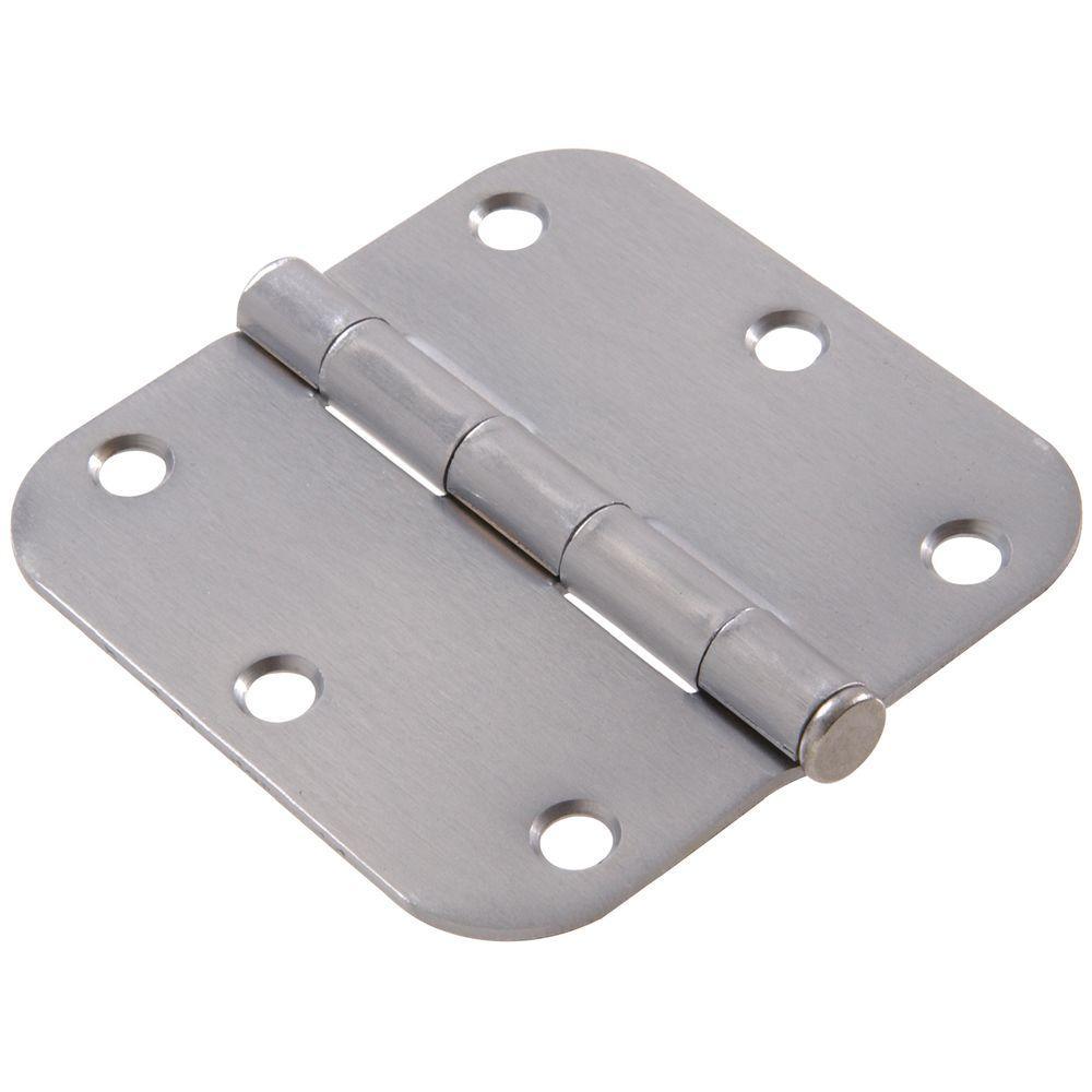 3-1/2 in. Antique Brass Residential Door Hinge with 5/8 in. Round Corner Removable Pin Full Mortise (9-Pack) - Super Arbor