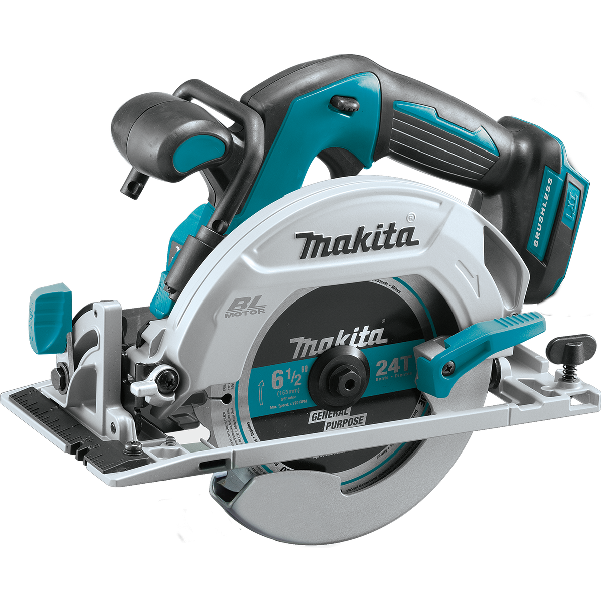 Makita 18V LXT Lithium‑Ion Brushless Cordless 6-1/2 in. Circular Saw with Electric Brake & 24T Carbide Blade (Tool‑Only)