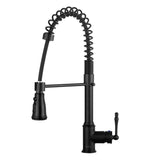 All-in-One Matte Black Finished Stainless Steel 30 in. x 22 in. Single Bowl Drop-in Kitchen Sink with Spring Neck Faucet