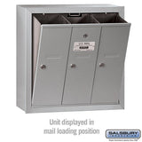 3-Door Aluminum Vertical Mailbox with Private Access and Secure Locks