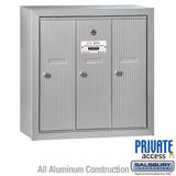 3-Door Aluminum Vertical Mailbox with Private Access and Secure Locks