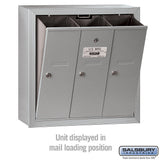 Salsbury Aluminum Surface-Mounted USPS Access Vertical Mailbox with 3 Doors, 18.75" W x 19" H x 7.5" D