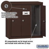 Bronze Vertical Mailbox with 3 Compartments and Private Access