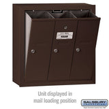 Bronze Vertical Mailbox with 3 Compartments and Private Access