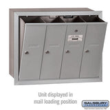 4-Door Aluminum Vertical Mailbox with Private Access and Recessed Mounting